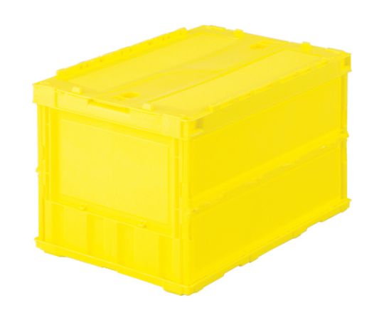 薄型折りたたみコンテナ オリコン 50L ロックフタ付 イエロー 黄