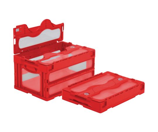 フタ一体型折りたたみコンテナー 559020 マドコンC-40Bレッド