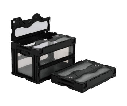 フタ一体型折りたたみコンテナー 559000 マドコンC-50Bブラック