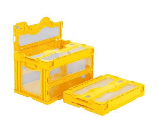 フタ一体型折りたたみコンテナー 559000 マドコンC-50Bイエロー