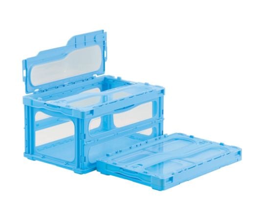 フタ一体型折りたたみコンテナー 559150 マドコンライトC-40Bブルー