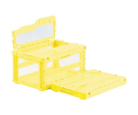 フタ一体型折りたたみコンテナー 559150 マドコンライトC-40Bイエロー