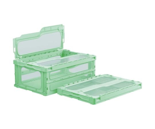 フタ一体型折りたたみコンテナー 559200 マドコンライトC-55Bグリーン