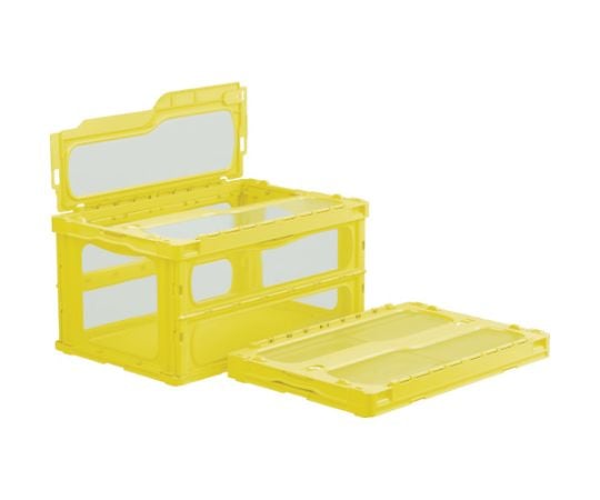 フタ一体型折りたたみコンテナー 559180 マドコンライトC-75Bイエロー