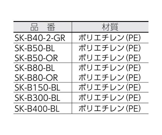 スタッキングコンテナー 104802 サンテナーB#50（ミミナシ、2持手、2印刷面）ライトブルー　SK-B50-BL