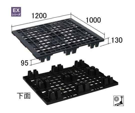 61-3195-61 輸出梱包用プラスチックパレットEX-1210