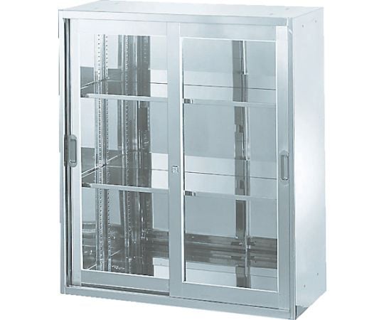ステンレス保管庫（D400）　枠付ガラス扉　900XH1050
