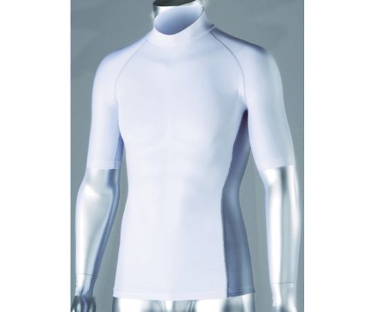 冷感 消臭 パワーストレッチ半袖ハイネックシャツ ホワイト M JW-624-WH-M