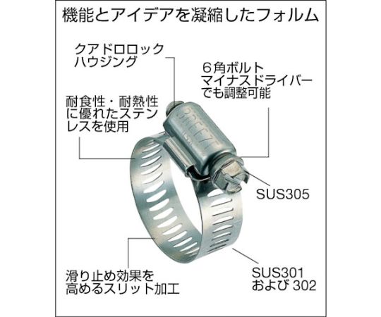 61-3357-63 ステンレスホースバンド 締付径21～38mm （10個入