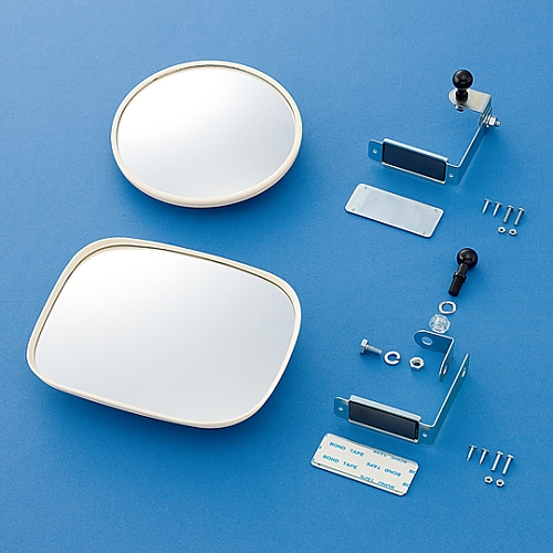 小型カーブミラー（マグネットタイプ）　白　壁角15W　取付金具付