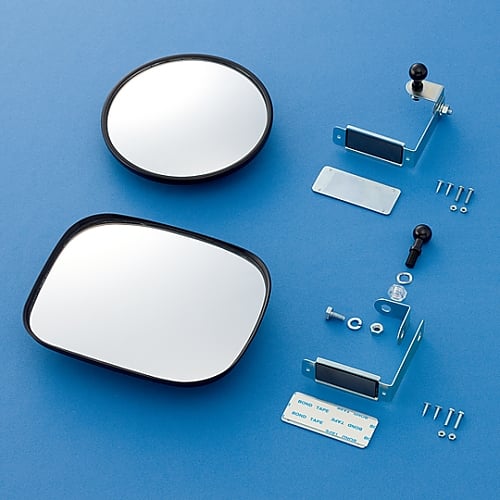 小型カーブミラー（マグネットタイプ）　黒　壁角15BK　取付金具付