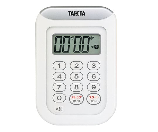 61-3445-24 デジタルタイマー 丸洗いタイマー100分計 ホワイト TD-378