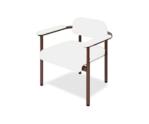 ホームチェアーC1 幅40(全幅57)×奥行50(座面奥行40)×座高44(全高67)cm 白