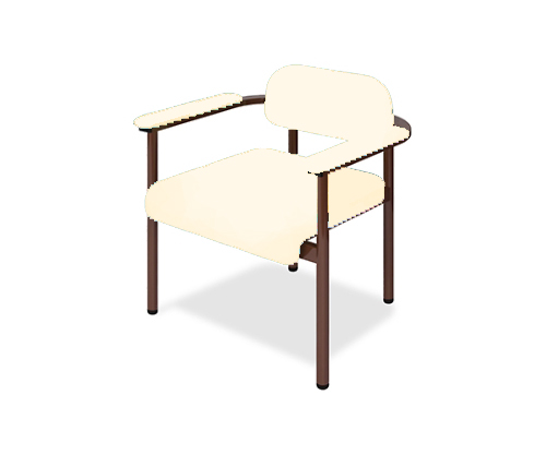 ホームチェアーC1 幅40(全幅57)×奥行50(座面奥行40)×座高44(全高67)cm クリーム