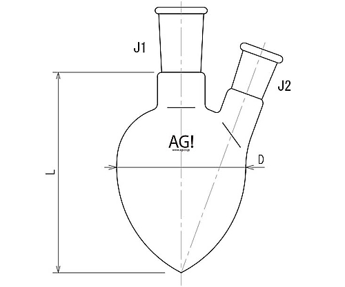 ニッ口梨フラスコ　300mL　24/40・24/40　3232-300-4L4L