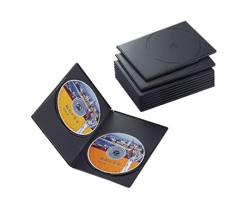 DVDスリムトールケース 両面収納(10枚パック・ブラック)