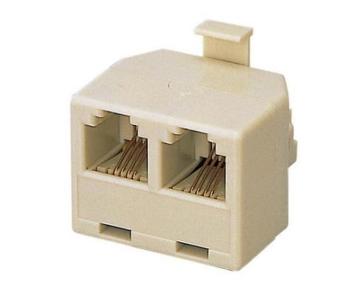 モジュラ2分配アダプタ(ベージュ)