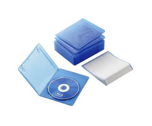 スリムブルーレイディスクケース 1枚収納 10パック クリアブルー
