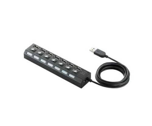 USBHUB2.0 個別スイッチ付 セルフパワー 7ポート 2m ブラック