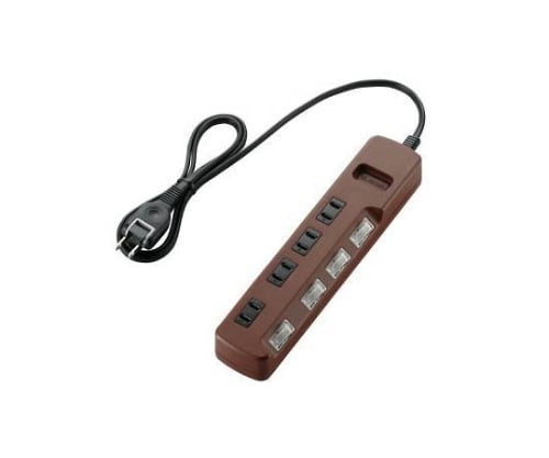 OAタップ　coler　style　雷ガード　個別スイッチ　4個口　1m　ブラウン