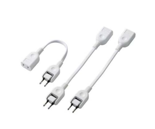 電源延長コード　0.1m　3本パック　ホワイト