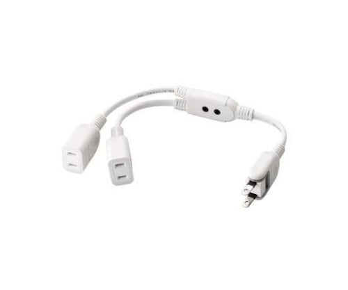 ACアダプタを2個繋げるケーブル　0.2m　ホワイト