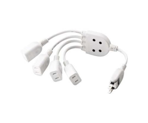 ACアダプタを4個繋げるケーブル　0.2m　ホワイト