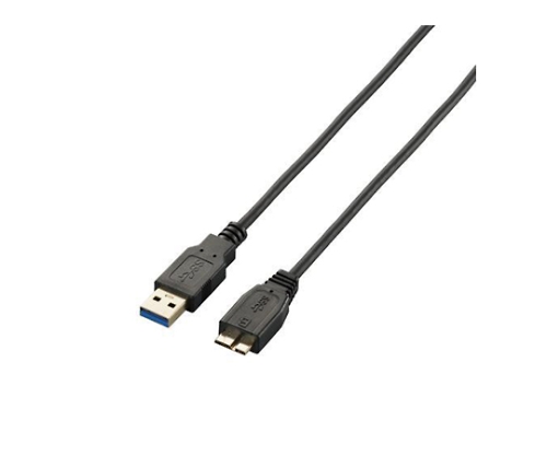 USB3.0ケーブル A-microBタイプ スリム 2m ブラック