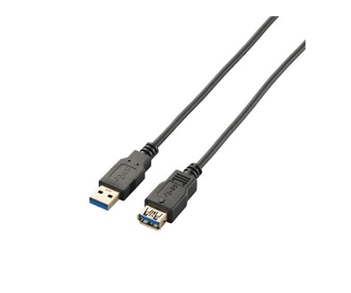 USB3.0ケーブル A-A延長タイプ スリム 2m ブラック