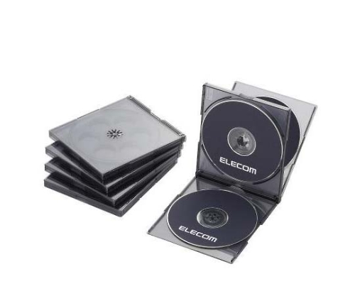 CD DVDプラケース 4枚収納 5パック ブラック CCD-JSCNQ5CBK