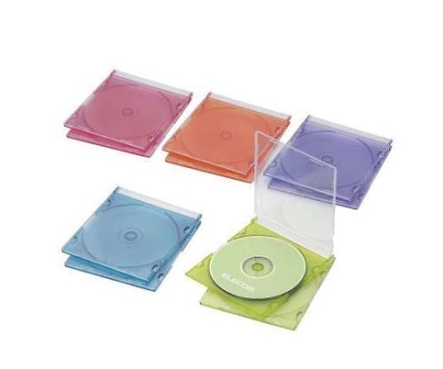 CD DVDスリムプラケース 1枚収納 10パック アソート