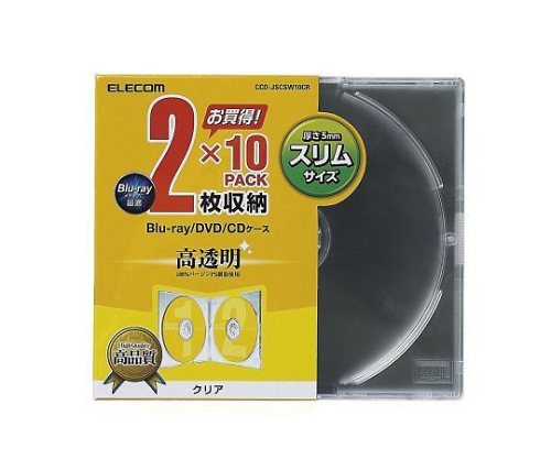 61-3675-92 CD DVDスリムプラケース 2枚収納 50パック クリアブラック CCD-JSCSW50CBK 【AXEL】 アズワン