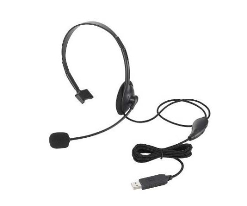 61-3678-07 USBヘッドセットマイクロフォン 片耳オーバーヘッド 1.8m HS-HP21UBK