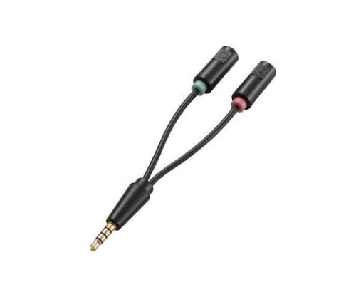 3極φ3.5mmステレオミニプラグメス×2-4極プラグオス変換コネクタ