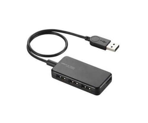 USBHUB2.0 バスパワー タブレット向け スイングコネクタ 4ポート ブラック