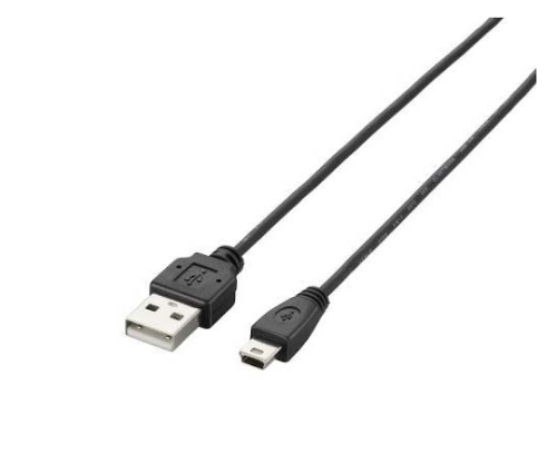 USB2.0ケーブル A-miniBタイプ 極細 0.5m ブラック U2C-MXN05BK