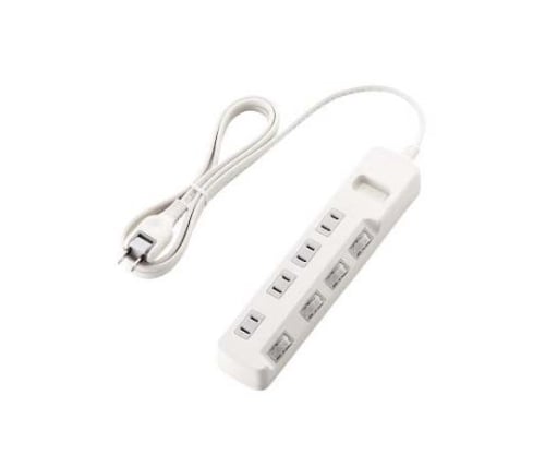 省エネタップ　個別スイッチ　4個口　2m　ホワイト