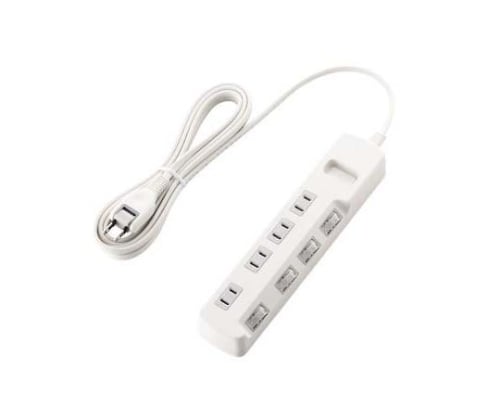 省エネタップ　個別スイッチ　4個口　3m　ホワイト