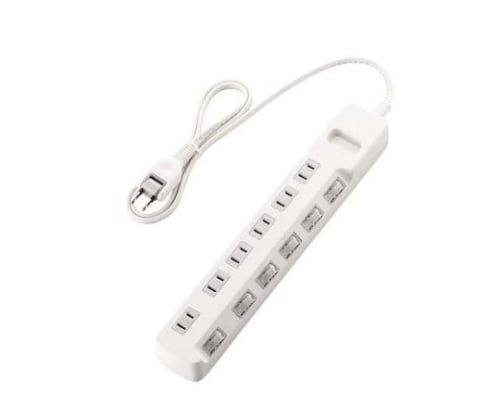 省エネタップ　個別スイッチ　6個口　1m　ホワイト