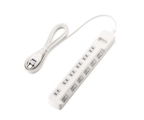 省エネタップ　個別スイッチ　6個口　3m　ホワイト