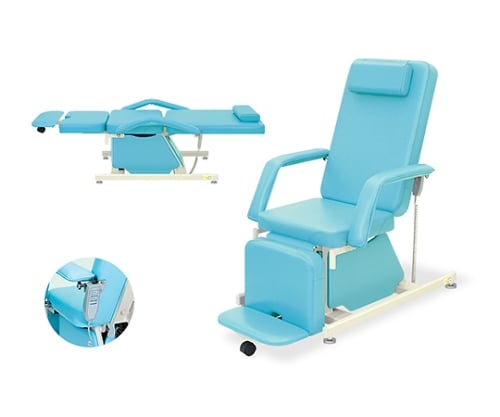 電動治療チェアー（アジャスター付き）　幅52×長さ190×高さ55cm　メディグリーン