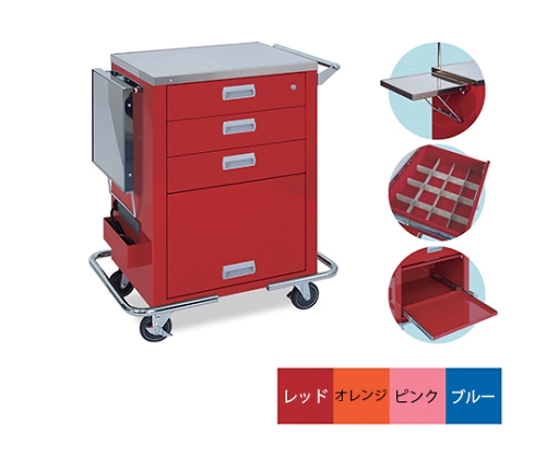 救急M2型カート 幅69×奥行43×高さ92㎝ ピンク