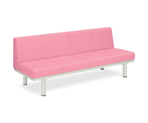 ソファー・背付き(01) 幅45(全幅63)×長さ120×高さ39(全高73)cm 茶