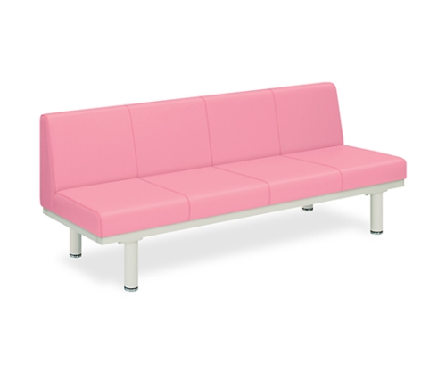 ソファー・背付き(01) 幅45(全幅63)×長さ120×高さ39(全高73)cm レッド