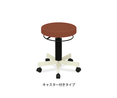PTスツール(キャスター付き) 座面直径36×座高40～48㎝ ライトブラウン