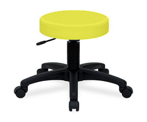 ホスピタルチェアー 座面直径36×座高42～50㎝ イエロー