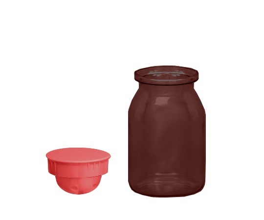 散薬瓶 150mL（茶） キャップ赤 1個 391600 5