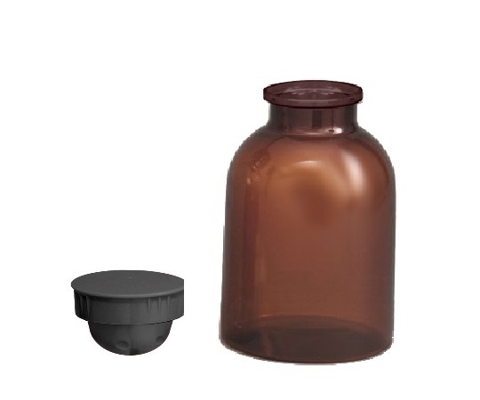 散薬瓶 500mL（茶） キャップ黒 1個 395100 -