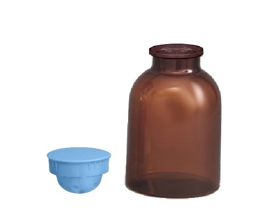 散薬瓶 500mL（茶） キャップ青 1個 395100 2