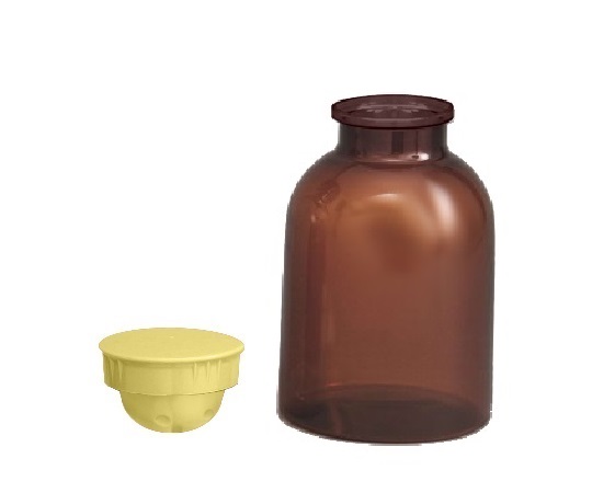 散薬瓶 500mL（茶） キャップ黄 1個 395100 3